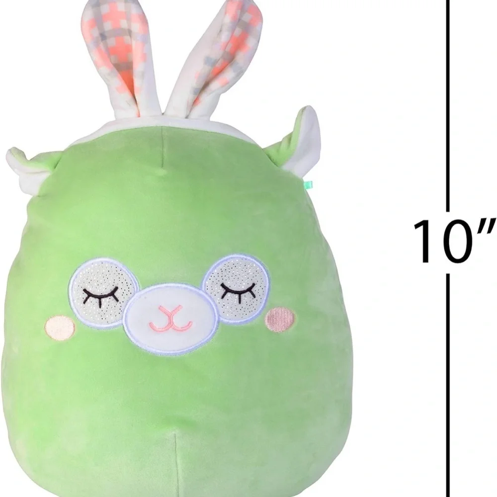 Squishmallows NWT Green Bunny Ears Plush MILEY LLAMA EASTER new mint green